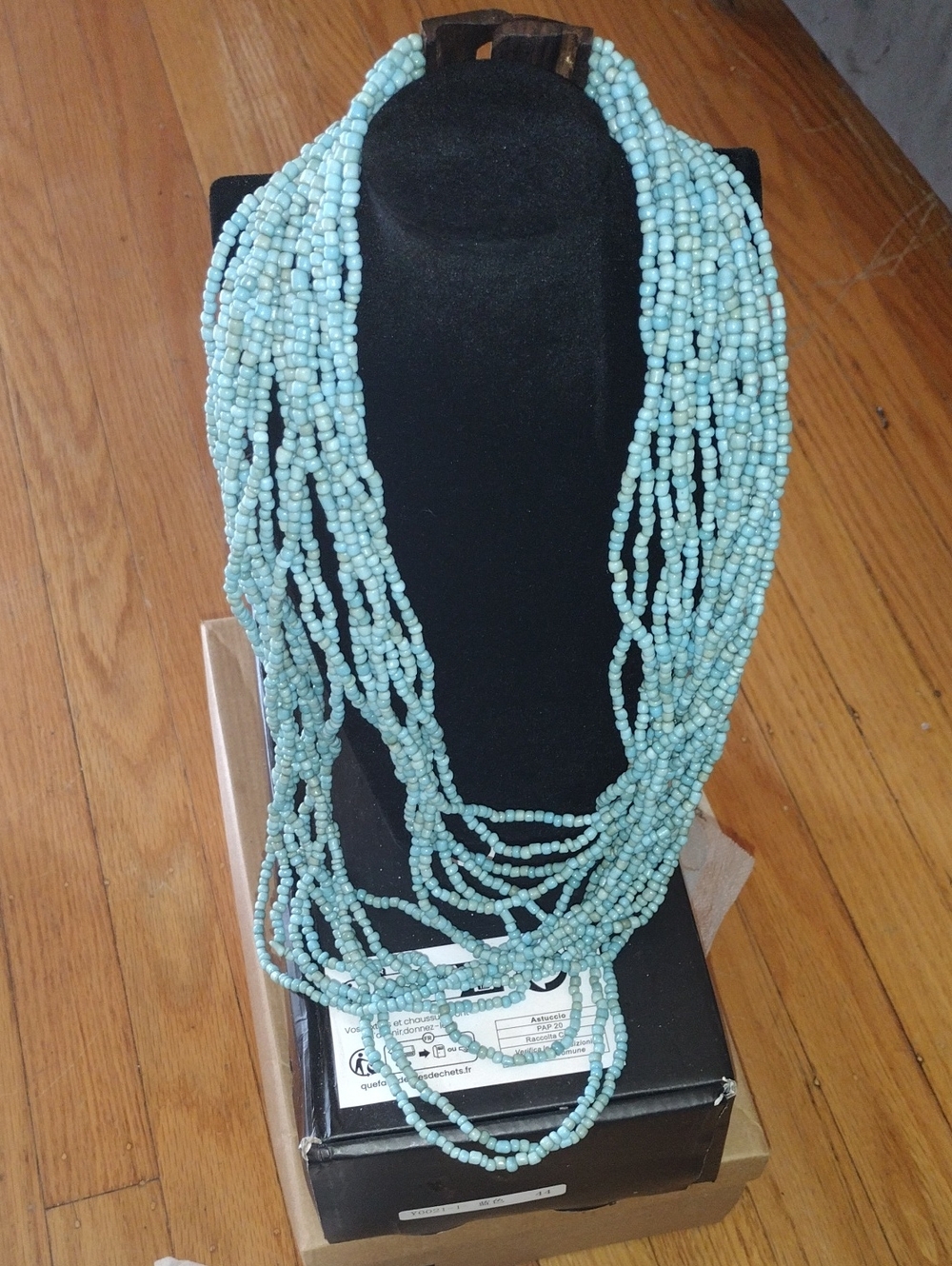 Multi-Strand Light Turquoise Beaded Necklace - Women Jewelry